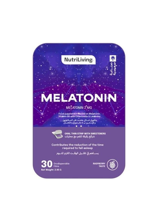 نوتري ليفينج مكمل غذائي ميلاتونين شرائح قابلة للذوبان بالفم - 30 حبة